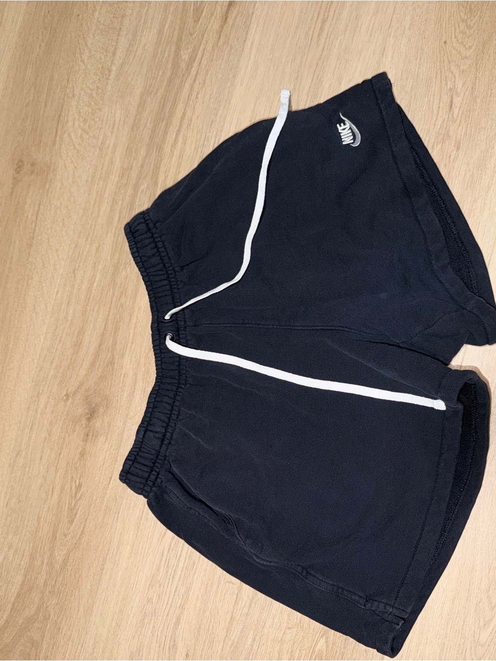 Nike Black Athletic Shorts with White Drawstring